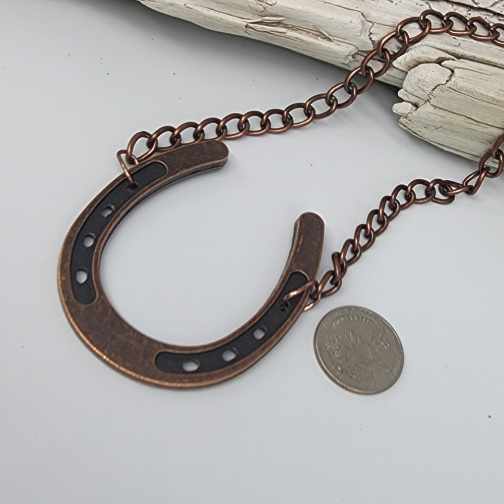 Iconic Ivana Ruzzo Designer Jewelry Copper Necklace Horseshoe Boho - Picture 7 of 9